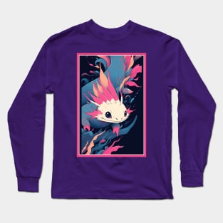 Cute Axolotl Anime Art Design | Cute Animals | Axolotl Hentaii Chibi Kawaii Design Long Sleeve T-Shirt